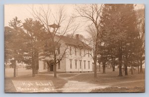 J87/ Randolph Ohio RPPC Postcard c1910 High School Building 307