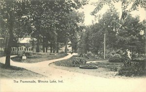 c-1905 The Promenade Winona Lake Indiana Postcard Watson's Drug 21-626