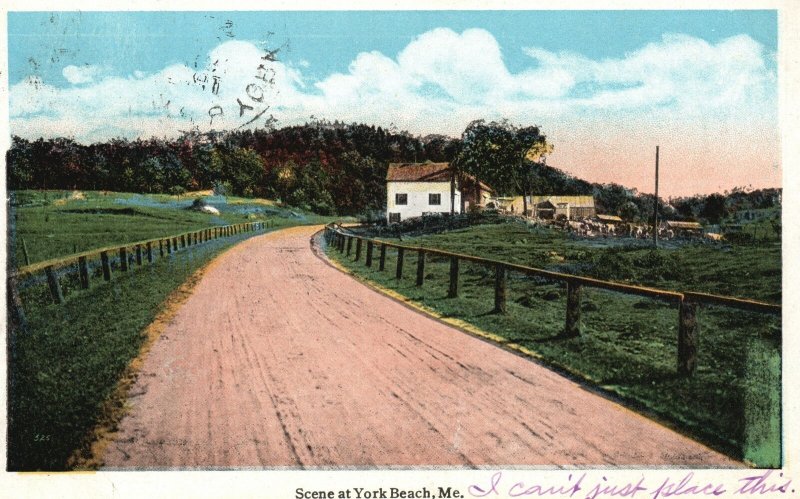 Vintage Postcard 1917 Scene At York Beach Maine ME