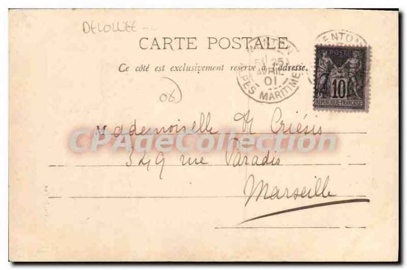 Old Postcard Menton Old Street