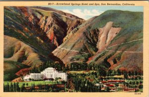 Vintage Postcard Arrowhead Hot Springs Hotel San Bernardino CA K14
