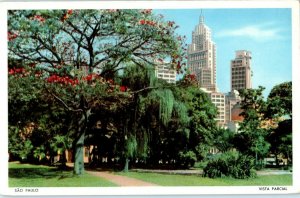 Vista Parcial in Sao Paulo City View Brazil White Border Postcard