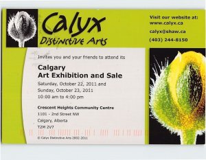 Postcard Calgary Art Exhibition & Sale, Calyx Distinctive Arts, Calgary, Canada