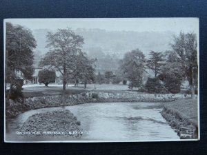 Derbyshire Bakewell ROWSLEY View on the River Wye - Old RP Postcard by Rotophoto