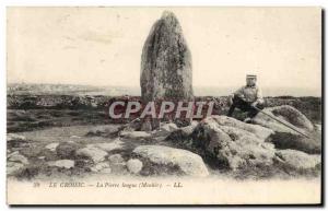 Old Postcard Dolmen Megalith Croisic The long stone Standing Stone