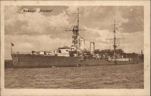 Battleship Kreuzer Emden Germany Battleship Vintage Postcard