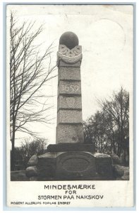 c1910 Memorial for the Storm on Nakskov Lolland Denmark RPPC Photo Postcard