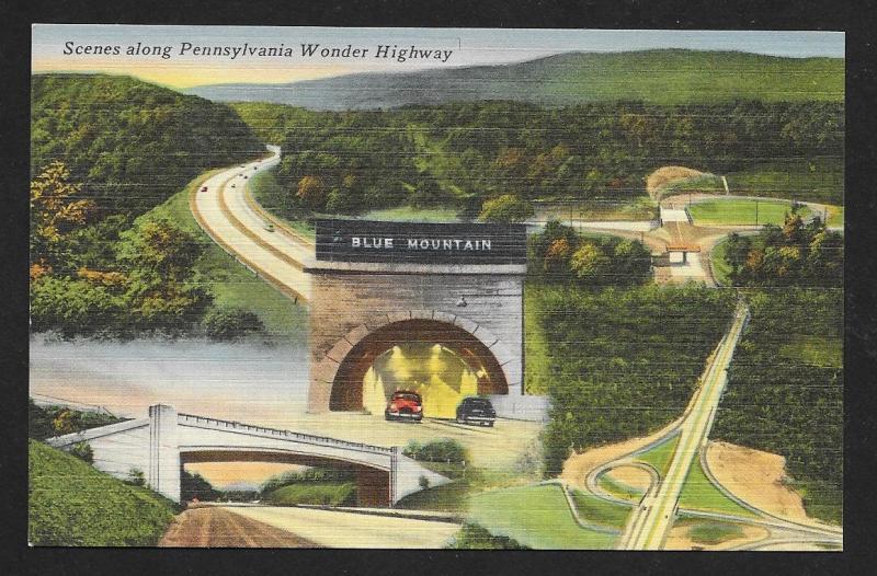 Scenes of Pennsylvania Turnpike Tunnel Unused c1940s