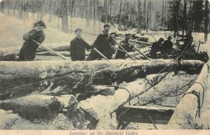 DEERFIELD VALLEY VERMONT LOGGING POSTCARD 1908
