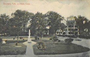 Litchfield CT Shrubbery Park Postcard