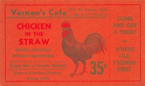 El Monte California Vernon's Cafe Chicken Adv Vintage Postcard AA63731