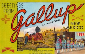 LPS05 GALLUP NEW MEXICO LARGE BIG Letter Postcard