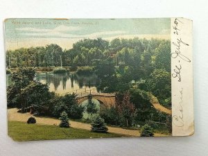 Vintage Postcard 1907 Rose Island and Lake Glen Oak Park Peoria IL Illinois