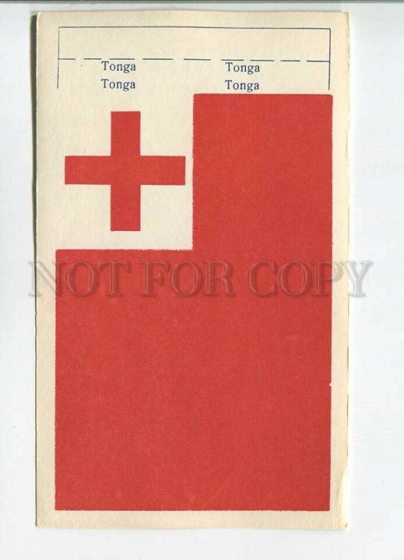 179765 TONGA flag old paper flag card 1957 year