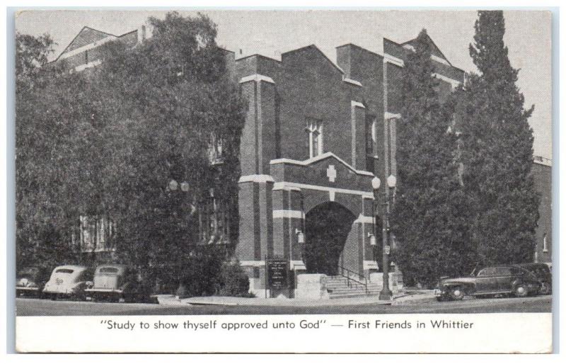 Study to show thyself approved unto God, First Friends in Whittier Postcard