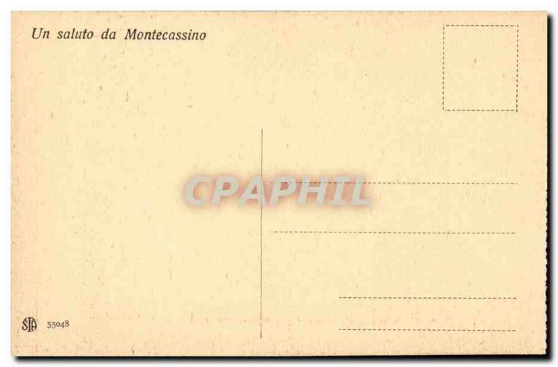 Italy Italia Postcard Old Montecassino fa gli abbattere idoli che sorgevano i...