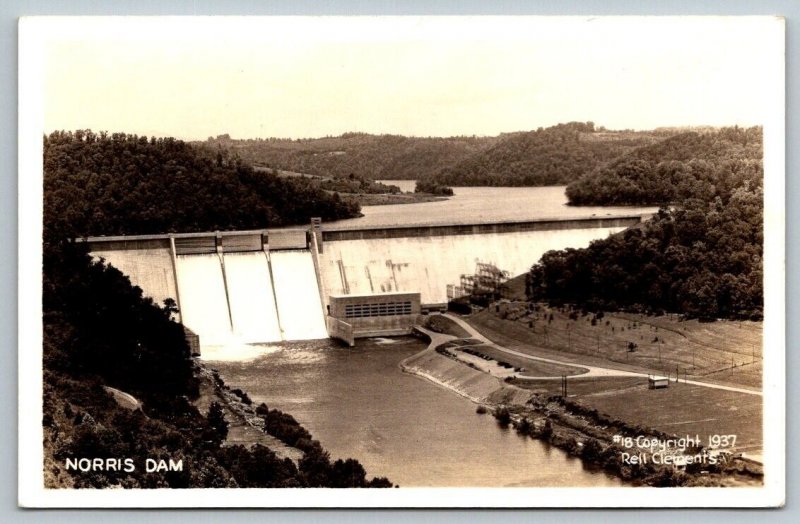RPPC Norris Dam  Andersonville  Tennessee   Real Photo  Postcard  1937
