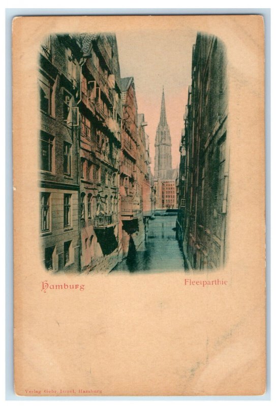 c1910 Building View, Fleetparthie Hamburg Germany Antique Unposted Postcard