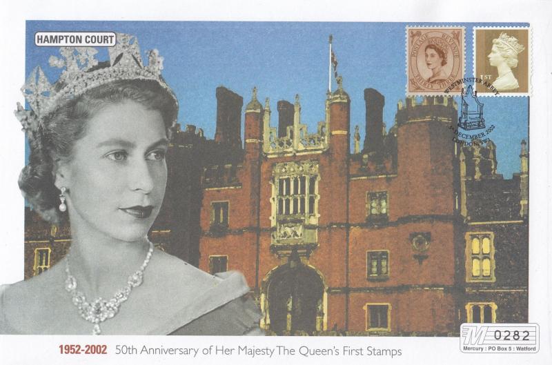 Hampton Court Queen Elizabeth II Golden Jubilee Rare Stamp 50th Anniversary FDC