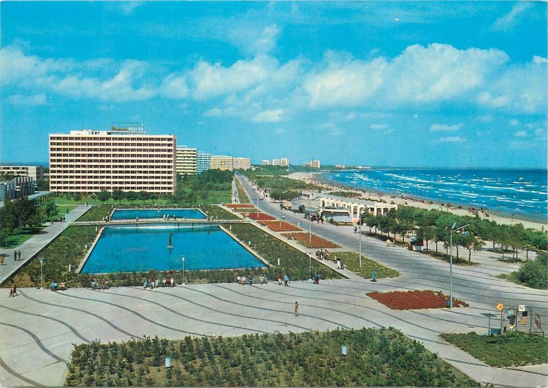 vedere de pe faleza Mamaia hotel Aurora carte postala Romania 