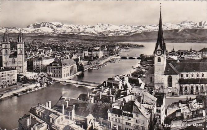 Switzerland Zurich und die Alpen 1951 Photo