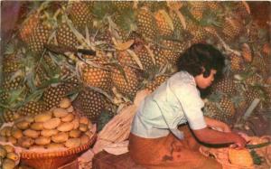 Bangkok Thailand Selling Pine Apples 1960s postcard 7175