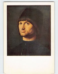 Postcard Portrait of a man called the Condottiere By Antonello Louvre France