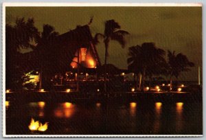 koloa Kauai Hawaii 1970s Postcard Tahiti Longhouse at Prince Kuhio Resort Hotel
