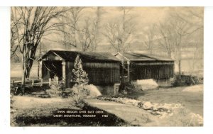 VT - Rutland. Twin Covered Bridges Over East Creek