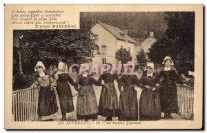 Old Postcard In Auvergne A merry band Folklore Costume