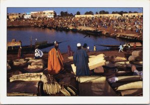 Mali Mopti People Boats Vintage Postcard BS.28