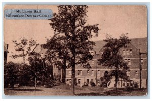 1912 Mc Laren Hall Milwaukee-Downer College Milwaukee Wisconsin Antique Postcard