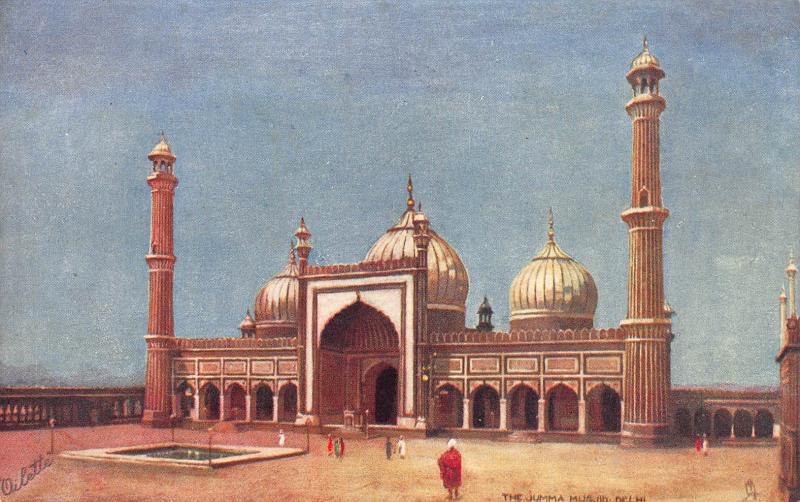 The Jumma Musjid, Delhi, India, Early Tuck's Postcard, Unused