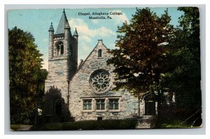 Vintage 1914 Colorized Postcard Chapel Allegheny College Meadville Pennsylvania