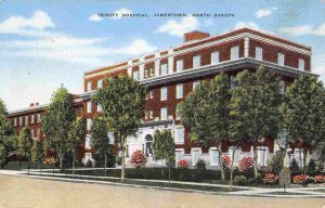 Trinity Hospital Jamestown North Dakota linen postcard