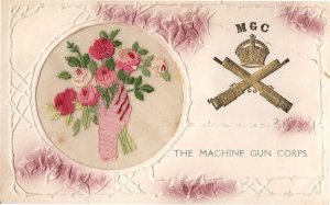 Machine Gun Corps Silk WW1 Antique Military Postcard