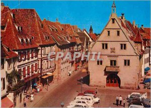 Modern Postcard Obernai (Bas Rhin) Alsace France Colors and Lumiere Place de ...