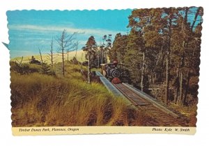 Timber Dunes Park Florence Oregon Pacific Railroad Miniature Railway Postcard