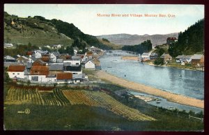 dc867 - MURRAY BAY Quebec Postcard 1910s Village & River