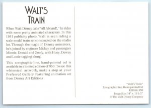 WALT DISNEY Walt's Train MICKEY MOUSE Advertising 1951 - 4x6 1990s Postcard 