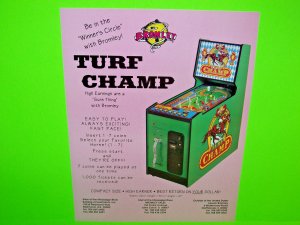 Turf Champ Original 1994 NOS Pinball Machine Redempion Arcade Sale Flyer