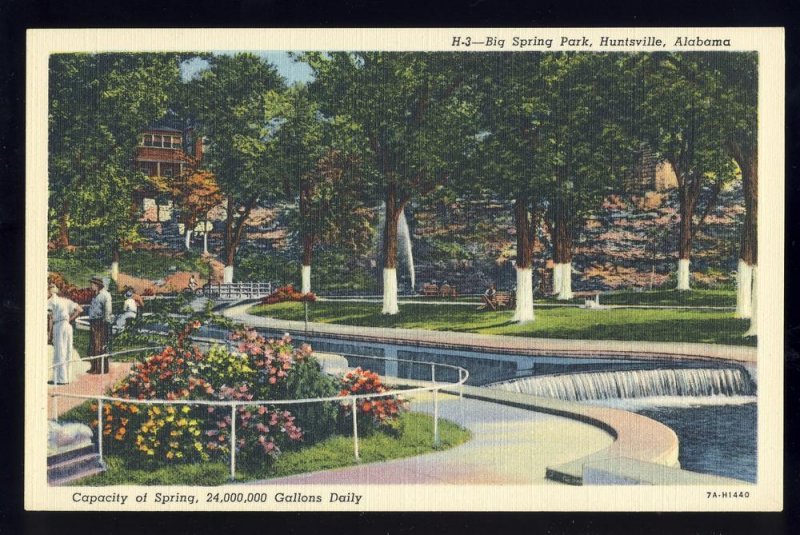 Huntsville, Alabama/AL Postcard, Big Spring Park, Waterfall