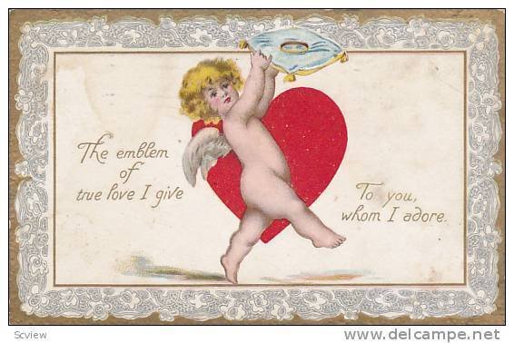 TUCK #1, Valentine Greetings, Cupid The Emblem Of True Love I Give To You, W...