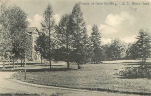 Ames Iowa 1907 Glimpse Dairy Building ISC Rotograph postcard 9757