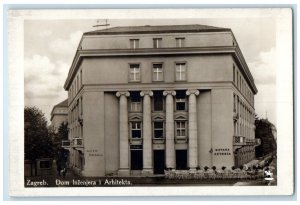 1929 Dom Inzenjera i Arhitekta Zagreb Croatia Vintage RPPC Photo Postcard