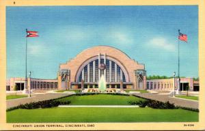 Ohio Cincinnati Union Terminal 1940 Curteich