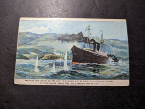 Mint USA 1901 Pan American Exposition Ship Postcard American Line SS St Louis