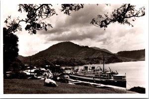 Indonesia Stoomvaart Maatschapij Nederlands Sabang Ship Vintage RPPC C016