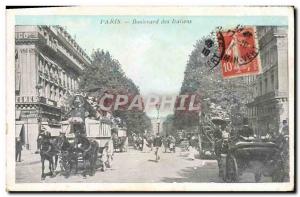 Old Postcard Paris Boulevard of the Italians