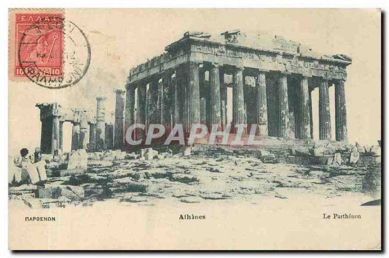 Old Postcard Athens Parthenon